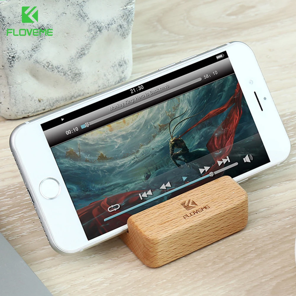 Держатель для мобильного телефона FLOVEME подставка iPhone 6 6S 7 Plus 5 Samsung S8 буковая Xiaomi