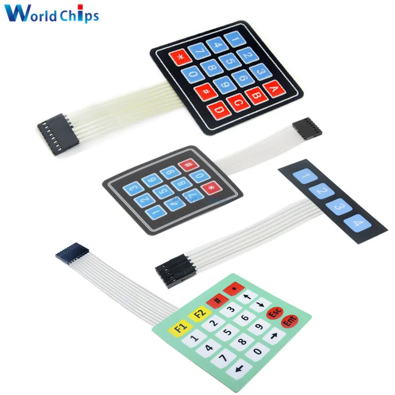 

New 4 12 16 20 Key 4*4 Membrane Switch Keypad 1x4 3x4 4x4 4*5 Matrix Array Matrix keyboard for arduino smart car