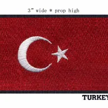 Турецкая вышивка флаг Железный на патч " широкая черная граница для заказных мотоциклетных патчей