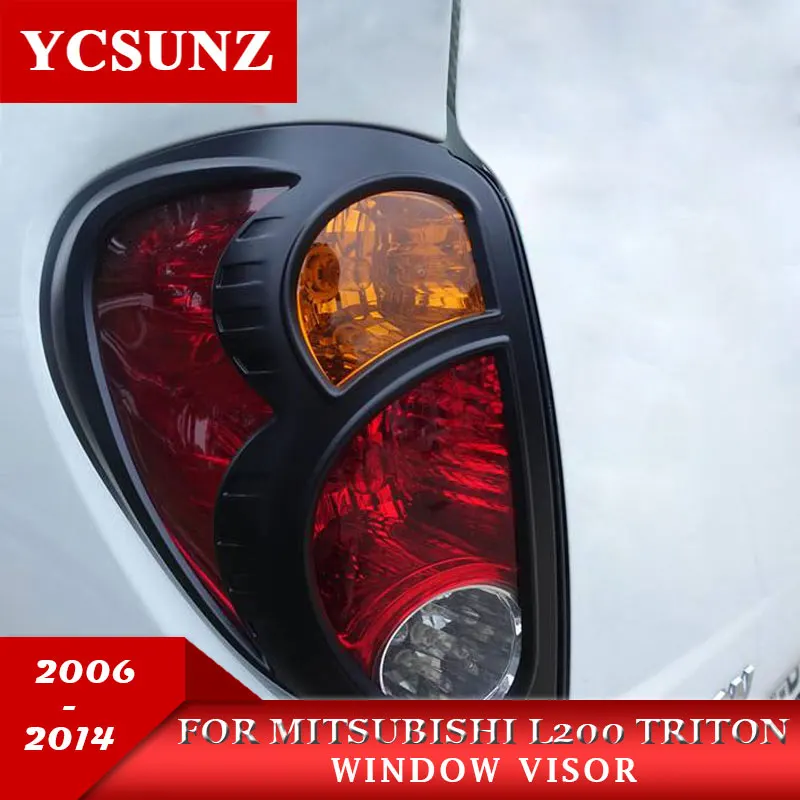 أضواء خلفية سوداء غطاء لميتسوبيشي L200 تريتون 2006 2014 الضوء الخلفي غطاء الزخرفية لميتسوبيشي L200 بيك اب Ycsunz في اغطية المصابيح من السيارات والدراجات النارية على Shop Unohama Club Store