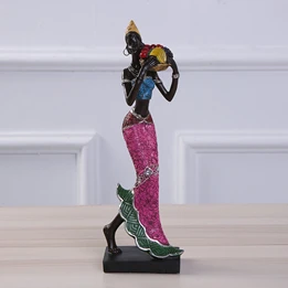Скульптура из смолы, аксессуары для украшения дома, африканская статуя, смола, украшения для красоты, Африканская женщина, скульптура, креативная скульптура - Цвет: 001