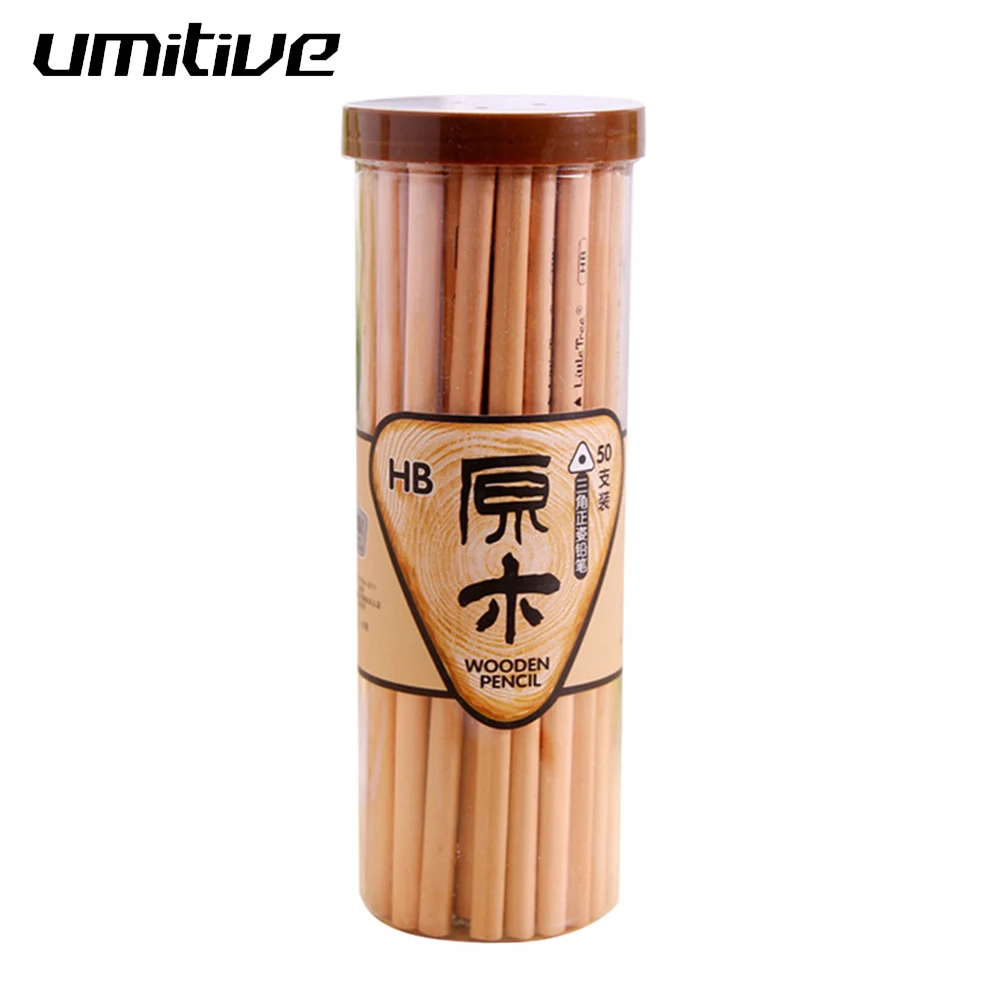

Umitive 50pcs/set Wooden Lead Pencils HB For Writing Sketching Painting Office School Art Supplies
