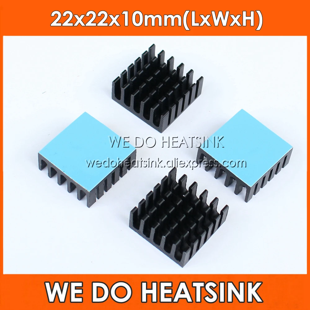 50pcs 8.8*8.8*5mm Black Anodized Aluminium Heatsinks Cooler
