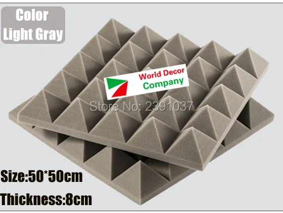 

High Density Gray acoustic foam 50x50x8cm Soundproofing foam Acoustic Studio Sound Treatment Absorption Proofing Wedge 50x50x8cm