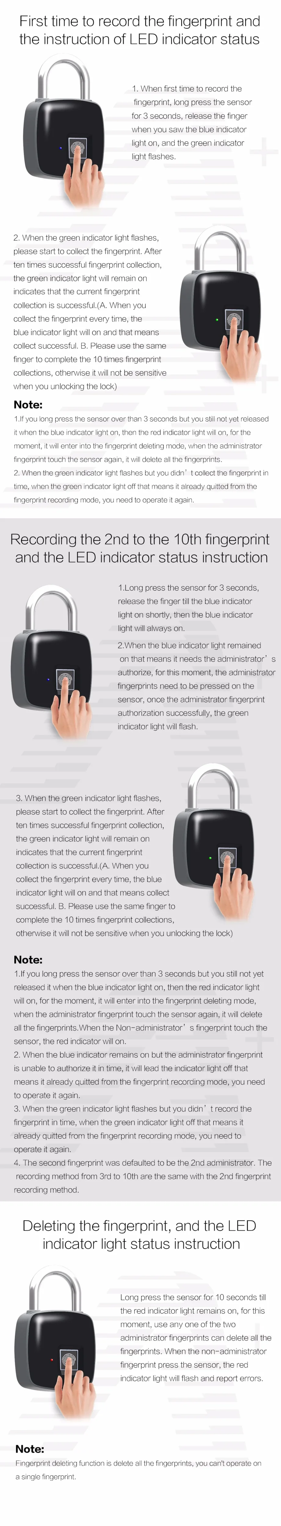 Отпечатков пальцев замок смарт-fingerprint Lock P3 IP65 Водонепроницаемый пыле Дизайн Keyless замка двери Anti-theft замка зарядка через usb