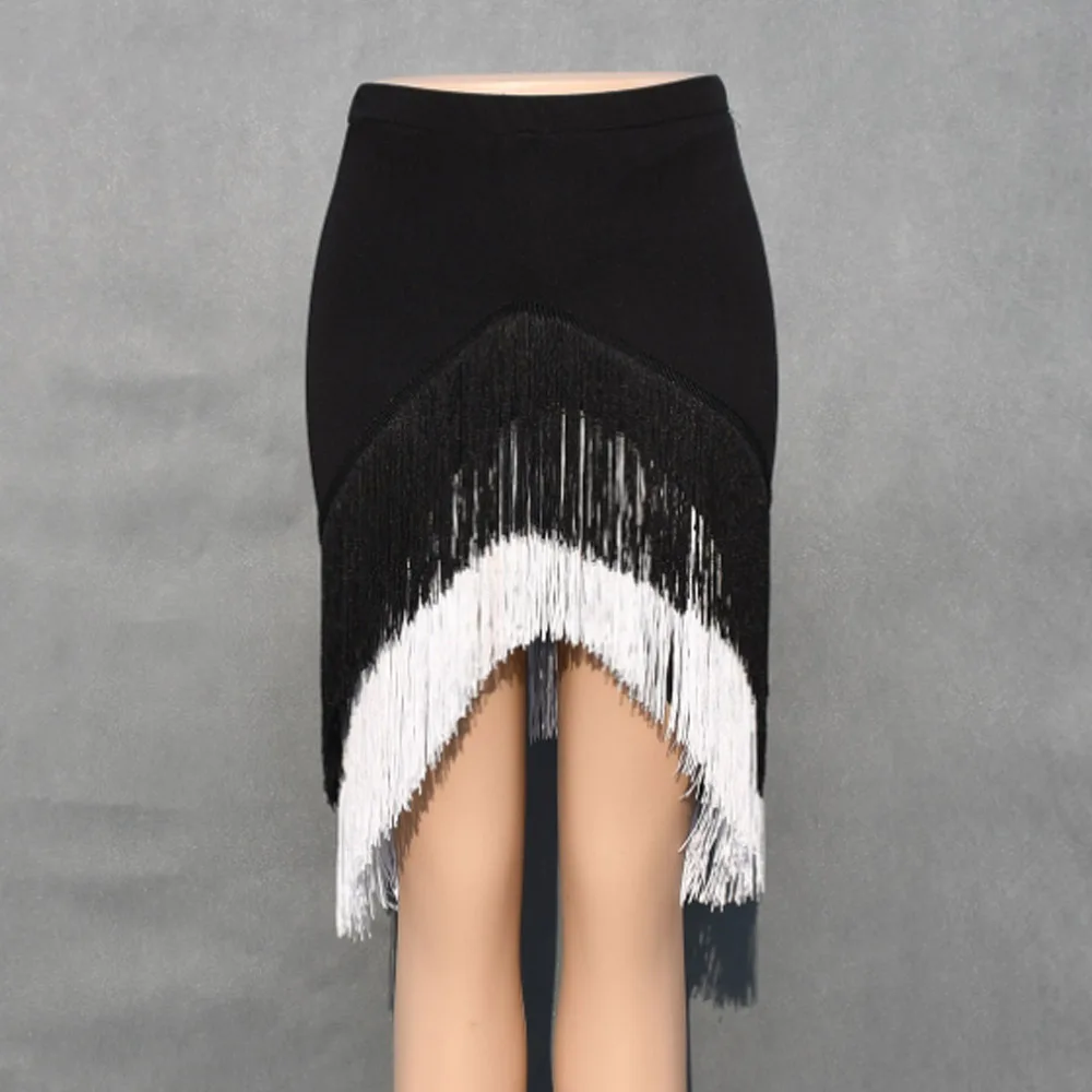 

Black High Waist Layered Fringe Bodycon Skirt 2019 Summer Pencil Office Lady Tassel Skirts Women Sexy Club Dance Skirt Faldas