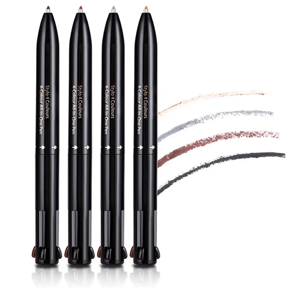

Colors 4 In1 Multi-function Automatic Eyebrow Pencil Lip Liner Eyeliner Waterproof Lasting Eye brow Tattoo Pen Makeup Cosmetics