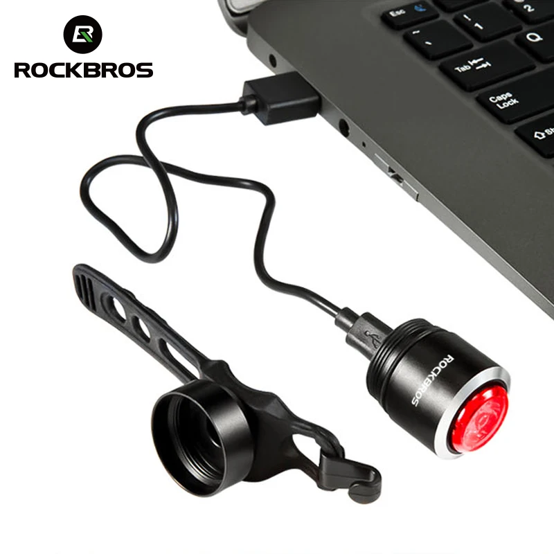 ROCKBROS USB Перезаряжаемый IPX5 задний светильник мини светодиодный MTB дорожный задние фары велосипеда 5 люмен Водонепроницаемый Интеллектуальный велосипедный светильник