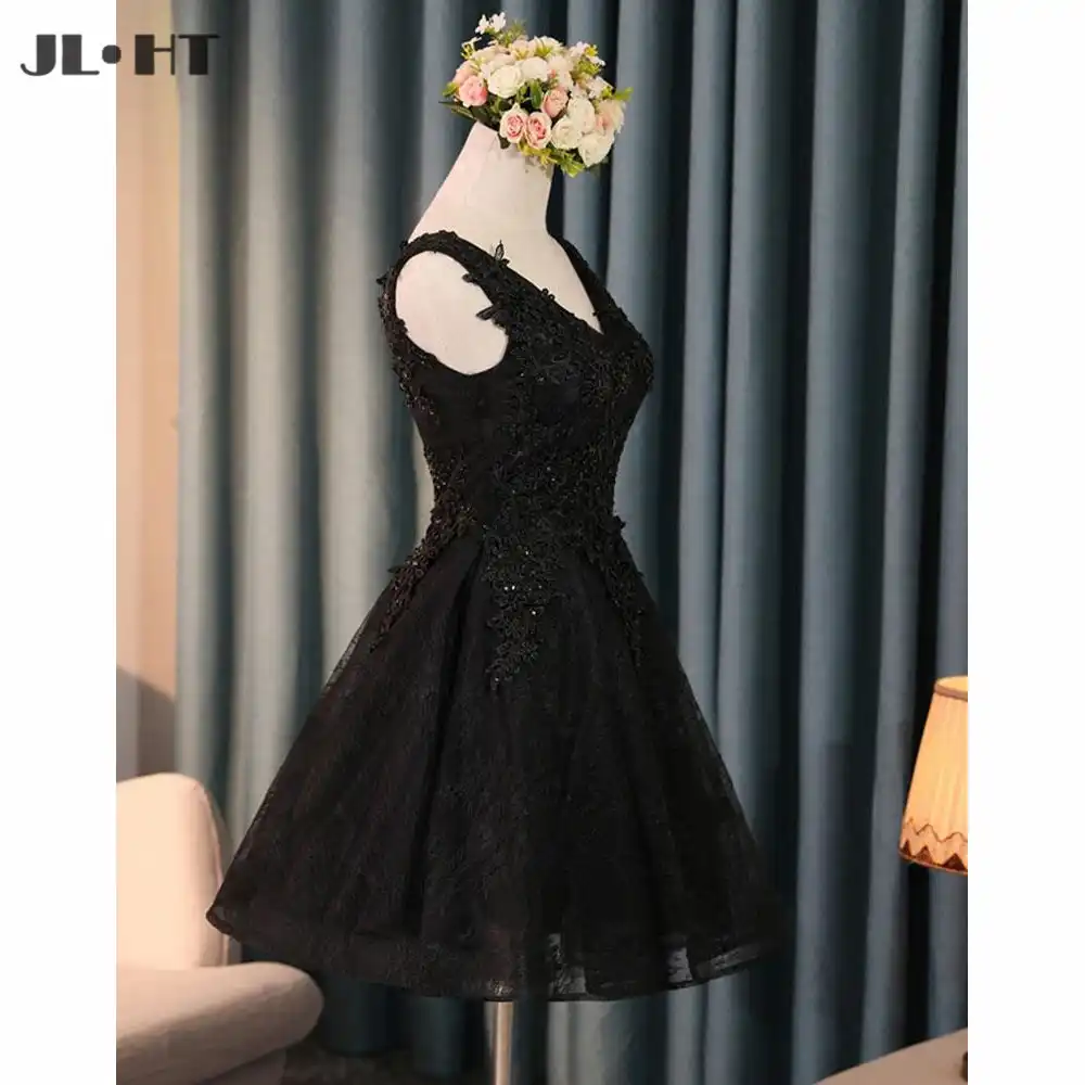 black lace homecoming dress