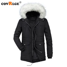 Covrlge зимние мужские теплые пальто новые модные мужские куртки с капюшоном плотные мужские парки высокое качество Длинная Верхняя одежда MWM057
