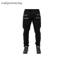 2017 Euro Hot Sale High Quality Men Flex Slim Elasticity Jeans oversized cargo pocket biker jeans hip hop fashion biker jeans