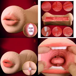 Мужской мастурбатор Мужская секс-игрушка искусственная вагина анальный рот оральный язык зубы массаж пениса оргазм вибратор 2 стиля