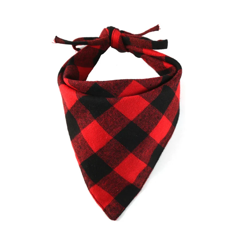 

Reversible Triangular Bandage Bibs Dog Bandana Pet Bandana Plaid Scarf Ties Collar Square Triangular for Dog Cat Accessories