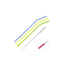 Горячая 3 шт многоразовый силикон соломинки с чистящей щеткой подставка для вина бар напиток набор соломинок для вечеринок