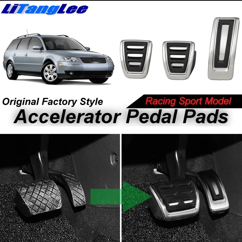 LitangLee Car Accelerator Pedal Pad Cover Sport Racing Foot Pedal Cover For Volkswagen VW Passat B5 B5.5 3B 3BG 1996~2006 MT (5)