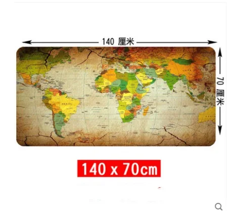 Коврик для мыши WESAPPA 140 см x 70 с картой мира очень большой резиновый коврик