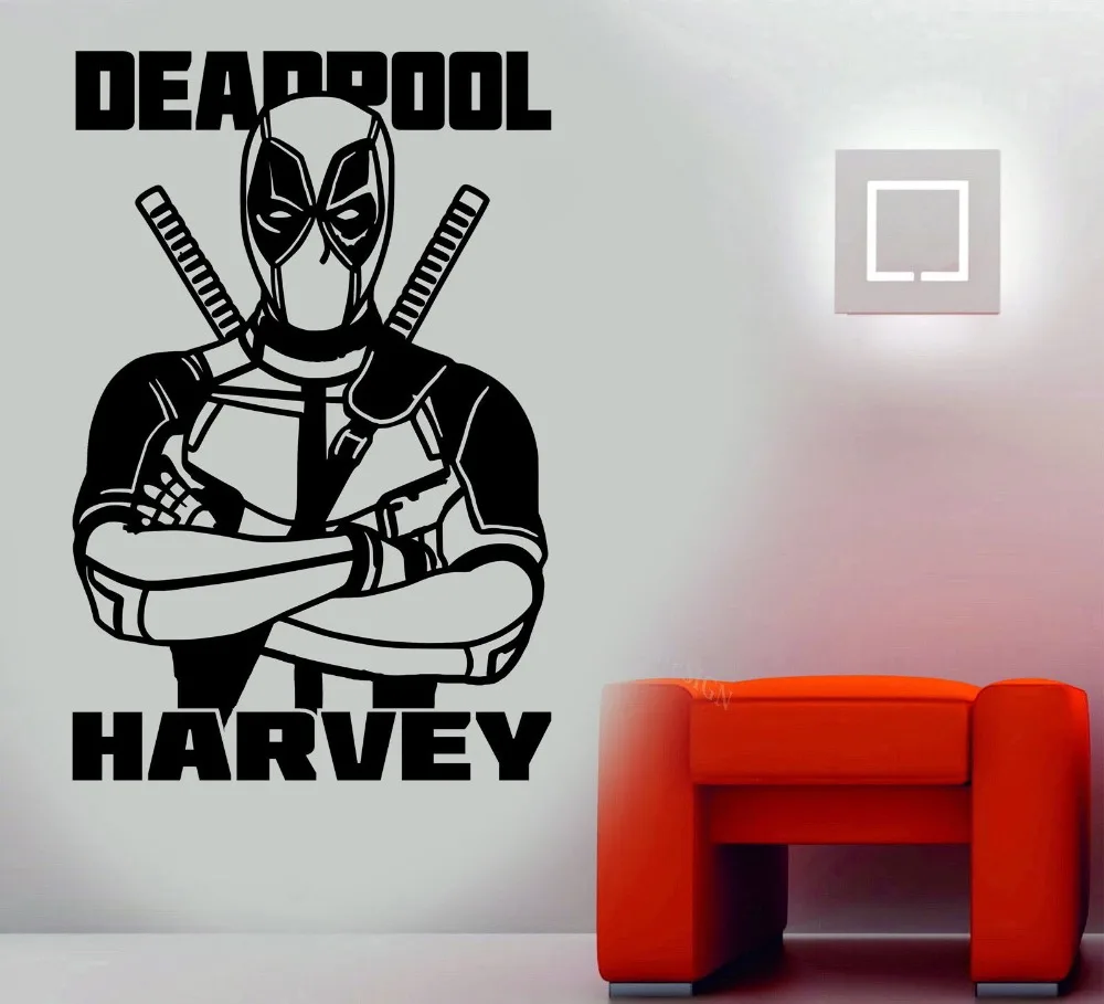Us 8 72 20 Off Children S Room Kids Bedroom Living Room Decor Wallpaper Deadpool Marvel Superhero Wall Sticker In Wall Stickers From Home Garden