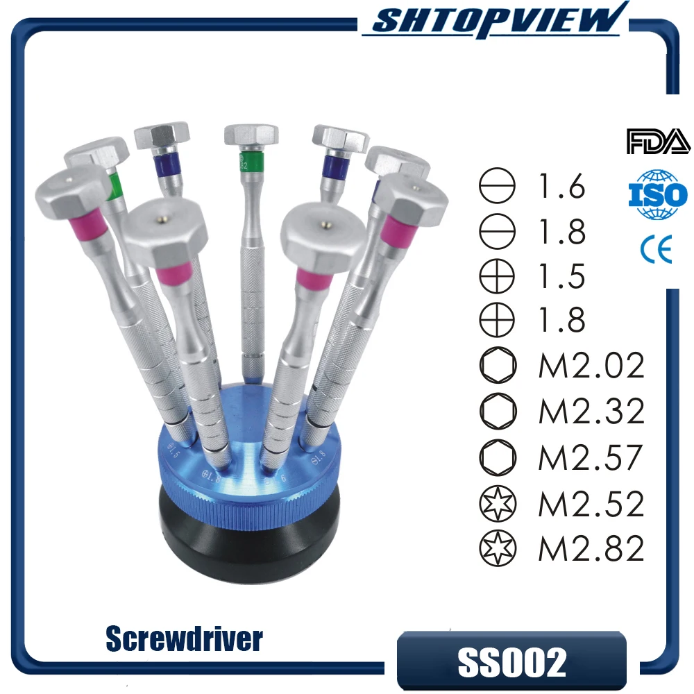 

SS002 9PCS Big heads Eyeglasses optical Screwdrivers set for glasses frame optic shop use