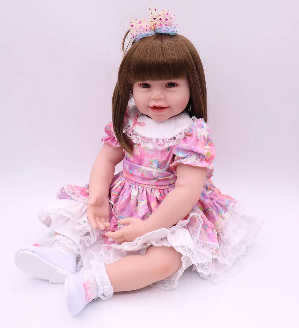 Кукольный домик, 60 см, мягкая ткань, реалистичное тело, для маленьких девочек, с милой юбкой принцессы, лучшие дети, playmate, силиконовая кукла для новорожденного