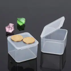 1 шт. прозрачные пластиковые маленькие квадратные коробки упаковочная коробка для хранения с крышкой для хранения ювелирных изделий