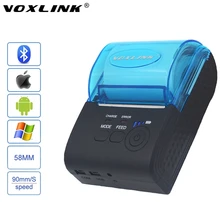 Voxlink rs232/usb порты 58 мм мини беспроводная bluetooth термальный чековый поддержка принтеров esc/p0s для ios/android мобильного принтера