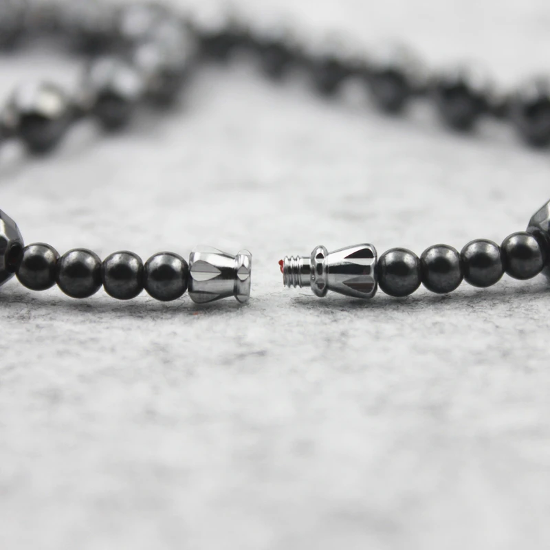 Блестящий Магнитный гематитовый бисер ожерелье 8 мм с маленькими круглыми бусинами ручной работы ювелирные изделия здоровое мощное ожерелье