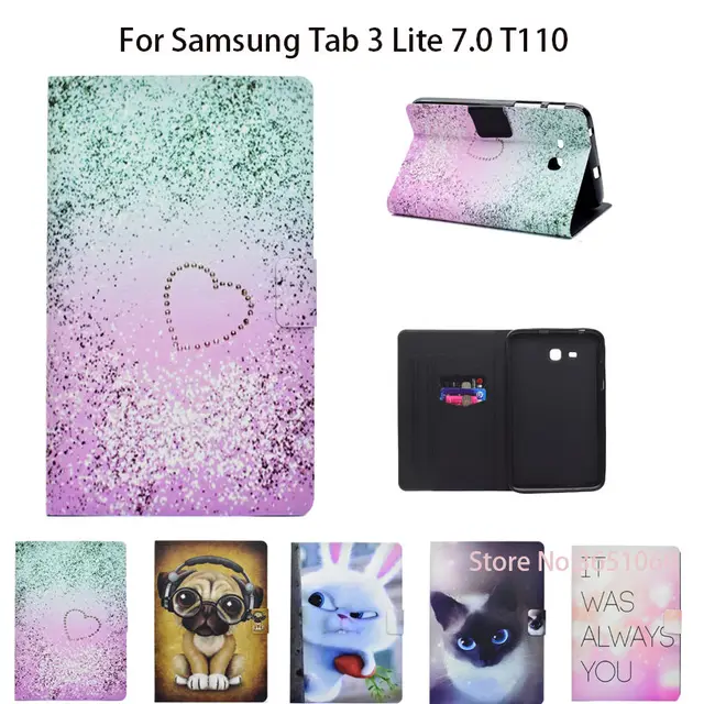 Cheap Kids Tablet Case For Samsung Galaxy Tab 3 Lite 7.0 SM-T110 T111 T115 T116 Cover Painted Silicon PU Leather Funda Stand Shell Cheap Kids Tablet Case For Samsung Galaxy Tab 3 Lite 7.0 SM-T110 T111 T115 T116 Cover Painted Silicon PU Leather Funda Stand Shell