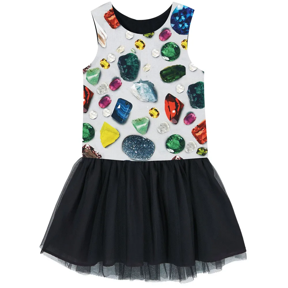 Kids Ballerina Ballet Dance Party Yarn dress Clothes Children Colored