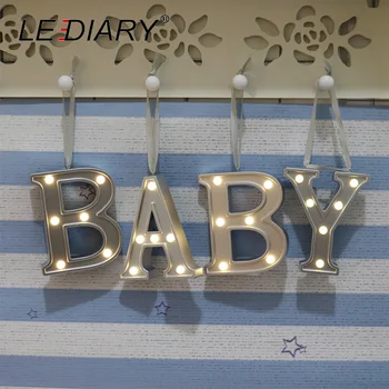 

LEDIARY Newest Alphabet Shape LED Night Light Silvery Body Warm White Decoration For Wedding Birthday Party Marriage Proposal