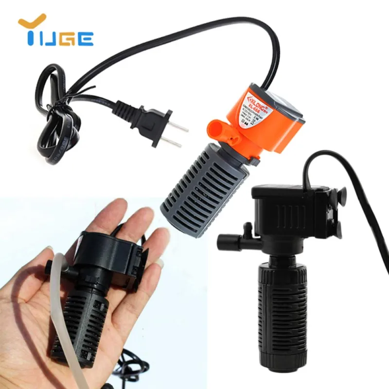 New 3 in 1 Mini Internal Fish Tank Filter Multi-function Aquarium Submersible Air Pump Waterfall Spray Bar Circulation Supplies  (4)
