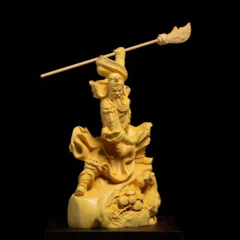 God of War статуя Guan Gong домашняя статуя Будды, Guan Erye, деревянное креативное офисное украшение резьбы по дереву большой нож Guan Yu