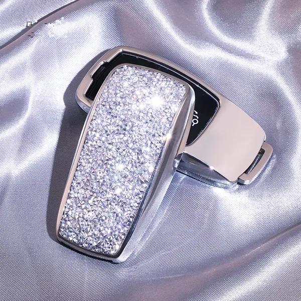 Роскошный Звездный блестящий чехол с кристаллами и бриллиантами для ключей для Benz E-class E200L E320L E300L s-класс Maybach - Название цвета: E-Silver