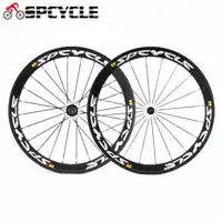 Spcycle 700C カーボンロードバイクホイール 50 ミリメートルクリンチャーレース自転車カーボンホイールセット 3 k 光沢のある 23 ミリメートル幅の道路自転車ホイールセット