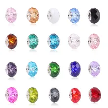 Couqcy Fashion New 20 Colors DIY Glass Beads Fit COC Charms Bracelets Necklaces 14*8*5mm European Beads jewelry making charm