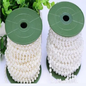 

6mm Simulated pearl Bead String for Garland Chandelier hanging Craft Birthday Wedding Party table Centerpieces Decoration DIY