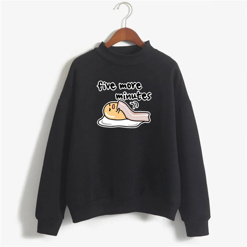 Японская Толстовка harajuku kawaii gudetama с принтом Женская Оверсайз в виде ленивых яиц