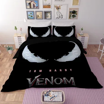 

LLANCL Film Venom Printed Quilt/Duvet/Comforter cover Adult Bedroom 3pcs Polyester Fiber Christmas Gift Film/Movie Characters
