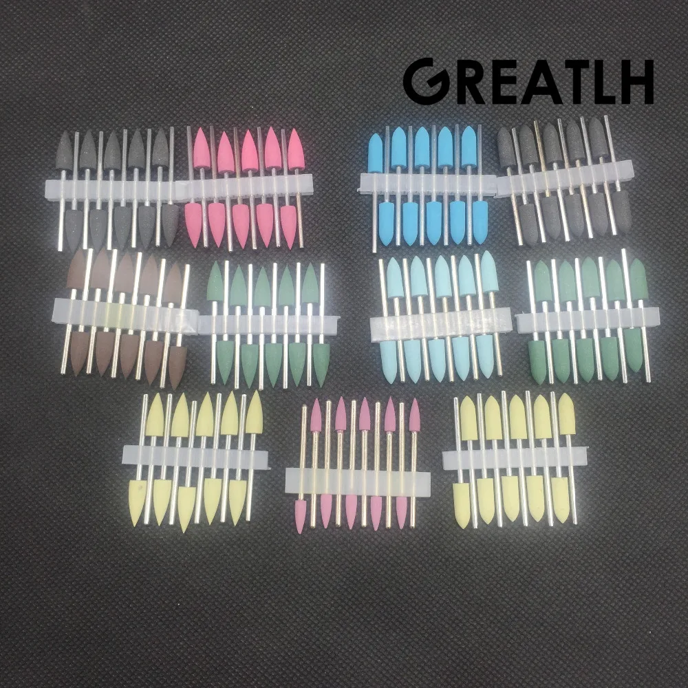 

110pcs Mixed Colorful SILICONE polishers Rubber Diamond polishing Burs 2.35mm Dental