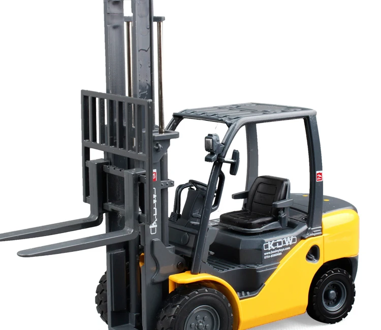 Alloy Diecast 1:20 Forklift Diecast Model Toy Children Gifts Two-Position Mast Raises and Lowers Simulated Light Forklift Model