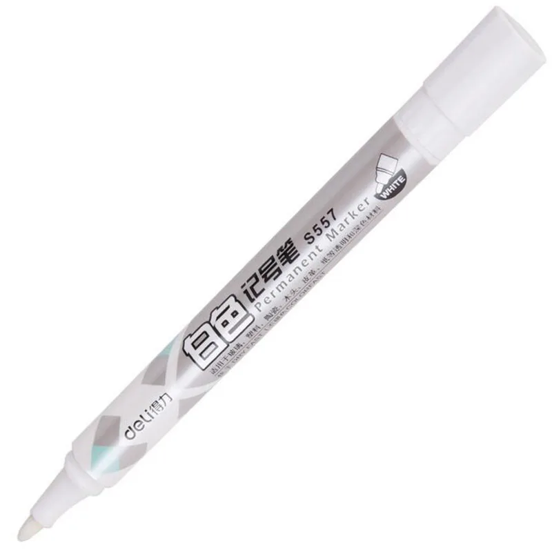 

S557 white marker pen permanent mark white oil mark ink rough oily graffiti pen 3 mm thin tip only for non-porous surface
