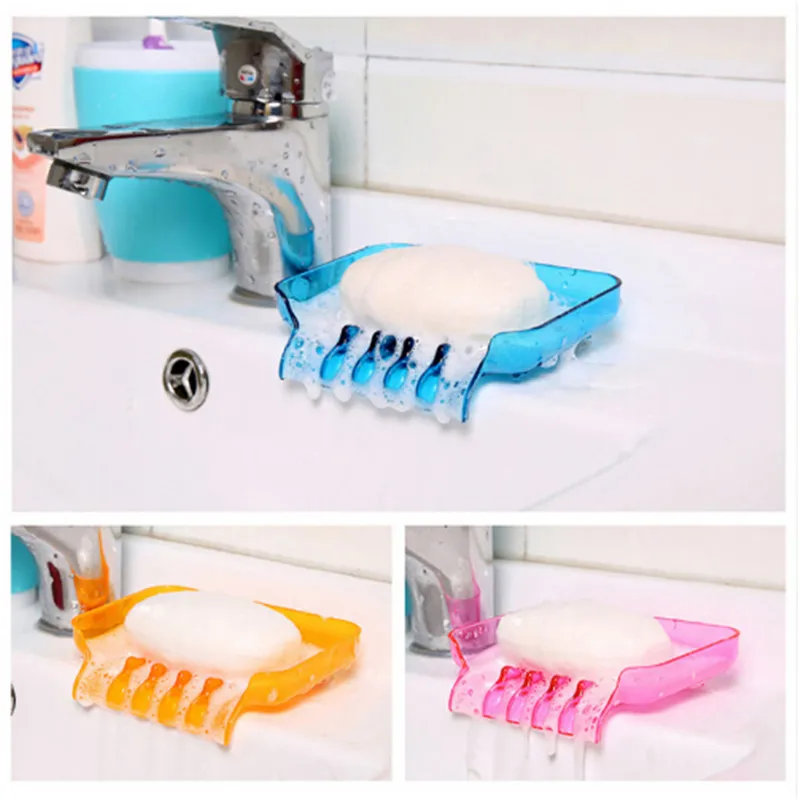 

1PC Multi-functional Waterfall Soap Household Storage Soap Box Bathroom Shower Kitchen Organizer Antislip Bottom Suckers