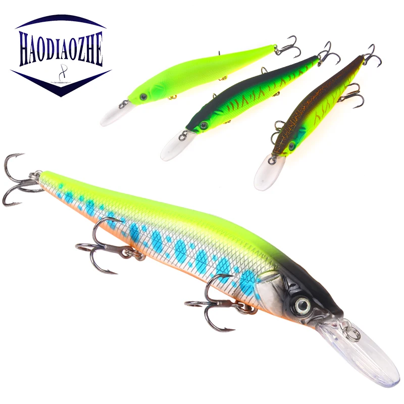

HAODIAOZHE New 13.5cm 16g Minnow Fishing Lure Crankbait Professional Swimbait With 3 Bass Treble Hooks Artificial Baits YU440