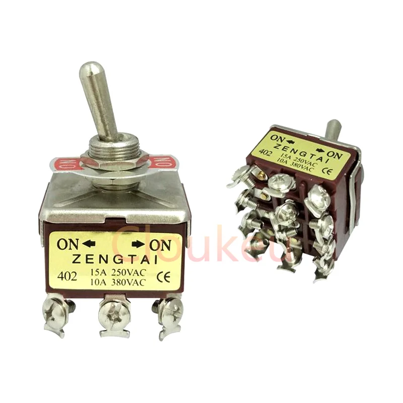 

E-TEN402 12MM Brown 12Pin/2File ON-ON Rocker switch Toggle Switch 15A250V