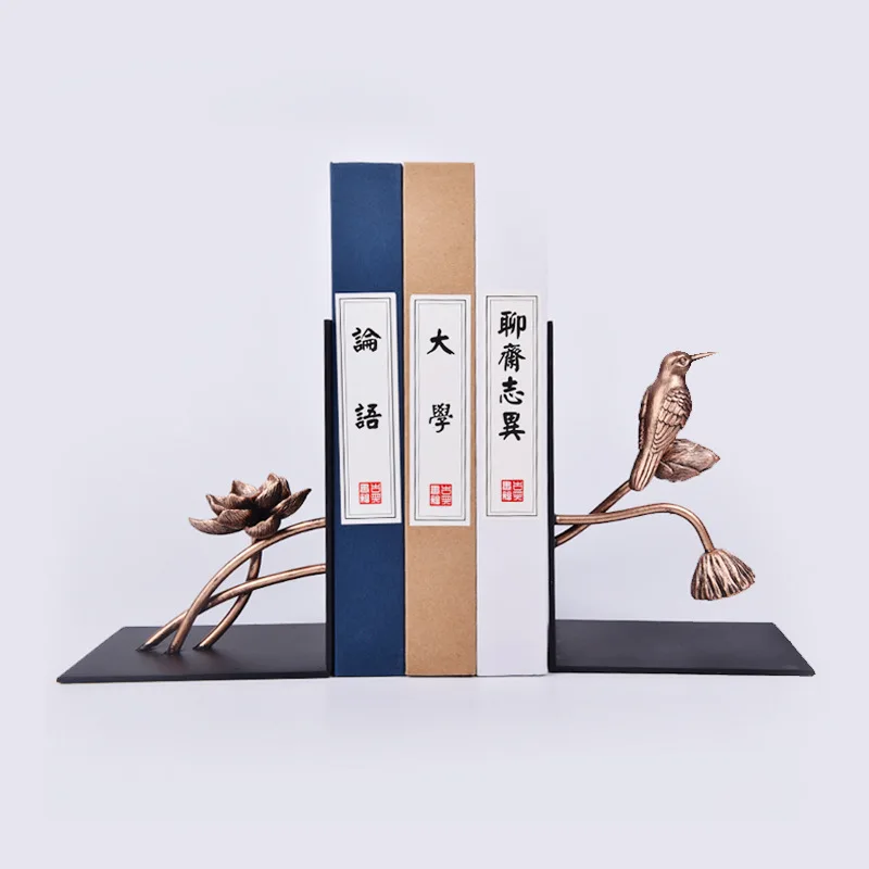 

New Chinese style Creativity Bookend Home decoration Iron Book end Decoration Craft Home Office Bookrack High quality Home decor