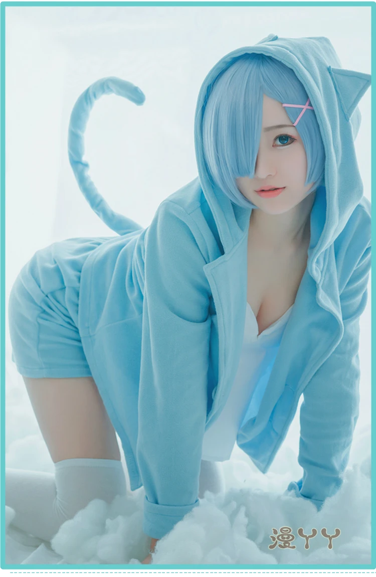 Re:Zero kara Hajimeru Isekai Seikatsu Cos Rem Ran косплей синий каток Повседневная Пижама с мультяшным