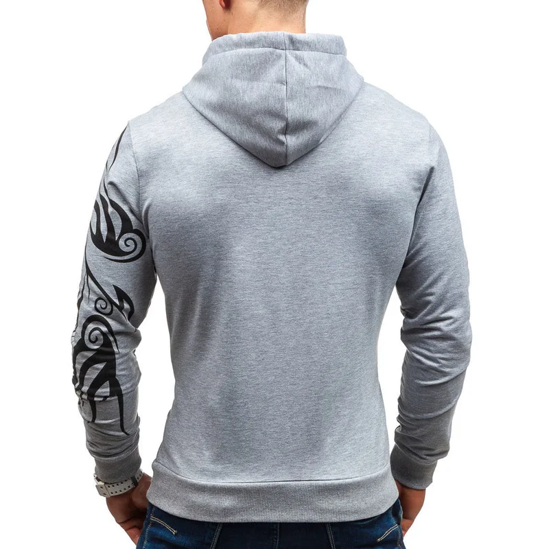 New Design Causal Black Grey Sweatshirts Spring Winter Hoodies For Men Fashion Dragon Printed Hoody Male Pullover Tracksuits