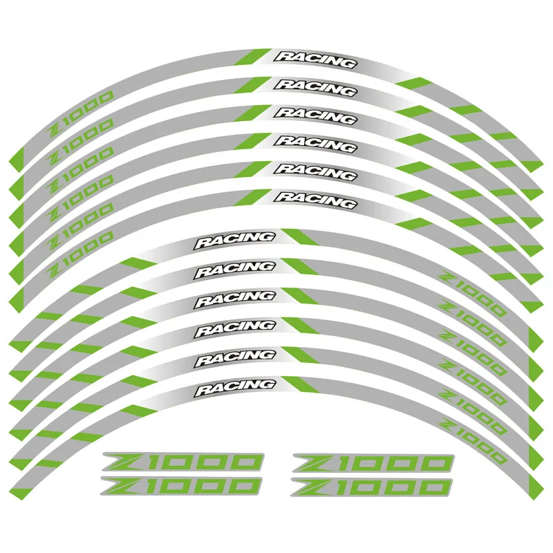 Новая высококачественная 12 шт подходит мотоциклетная наклейка для колес полоса светоотражающий обод для Kawasaki Z1000