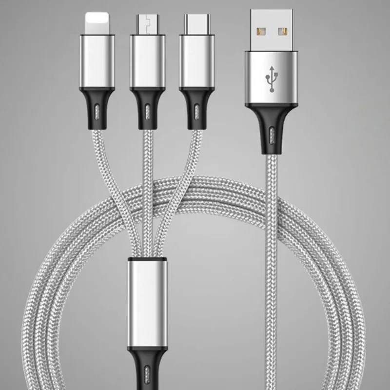 

3 in 1 USB Cable For iPhone XS X 8 6 Charging Charger Micro USB Cable line For Android USB TypeC Mobile Phone Cables For Samsung