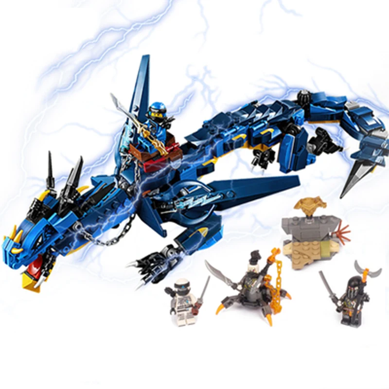 

522PCS Ninjagoed Thunder Flying Dragon Building Blocks Bricks Model Ninja Action Figures Model Toys Gifts Compatible Legoings