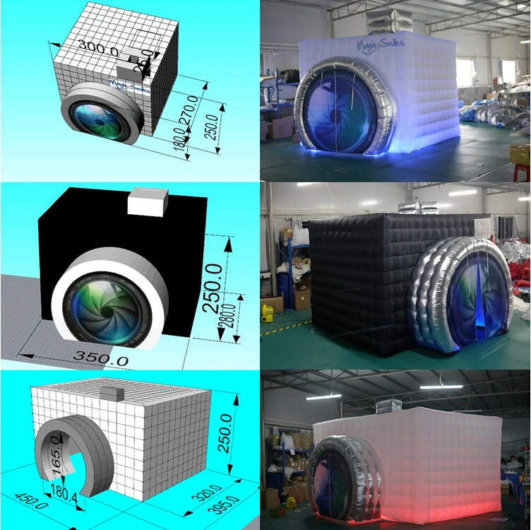 Высокое качество, надувная фотобудка в форме камеры, надувной шатер, Свадебный стенд, белый внутри, светодиодный, для свадебной вечеринки